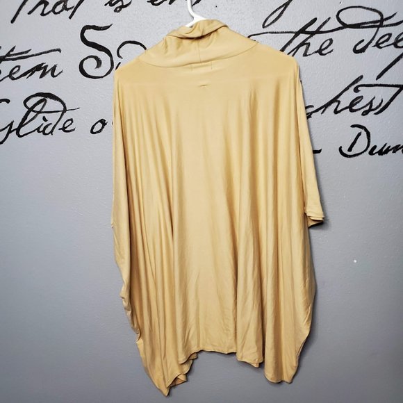 NWT Carlos by Carlos Santana Pullover Cowl Neck Poncho Swing Top, Camel, OS - Picture 7 of 8
